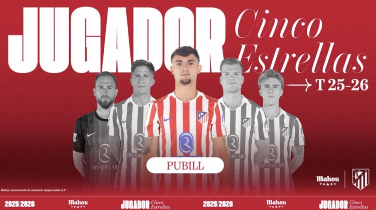 在线娱乐-7场全部打满！马竞官方：中后卫普比尔当选俱乐部1月最佳球员